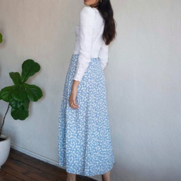 Small floral slit hip wrap skirt S M L XL - Picture 3 of 4